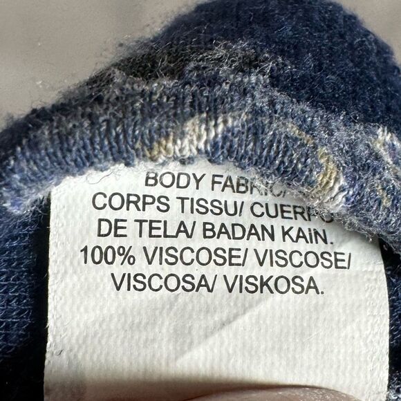 Lucky Brand blue abstract floral faux wrap top size large - Picture 11 of 12